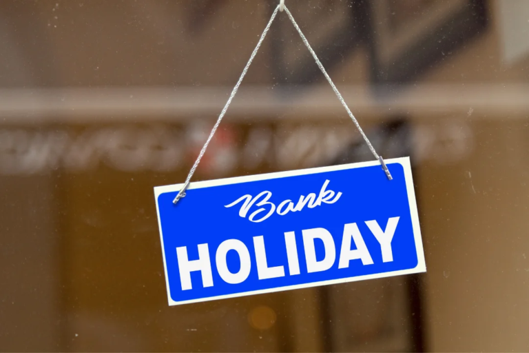 bank holiday sign