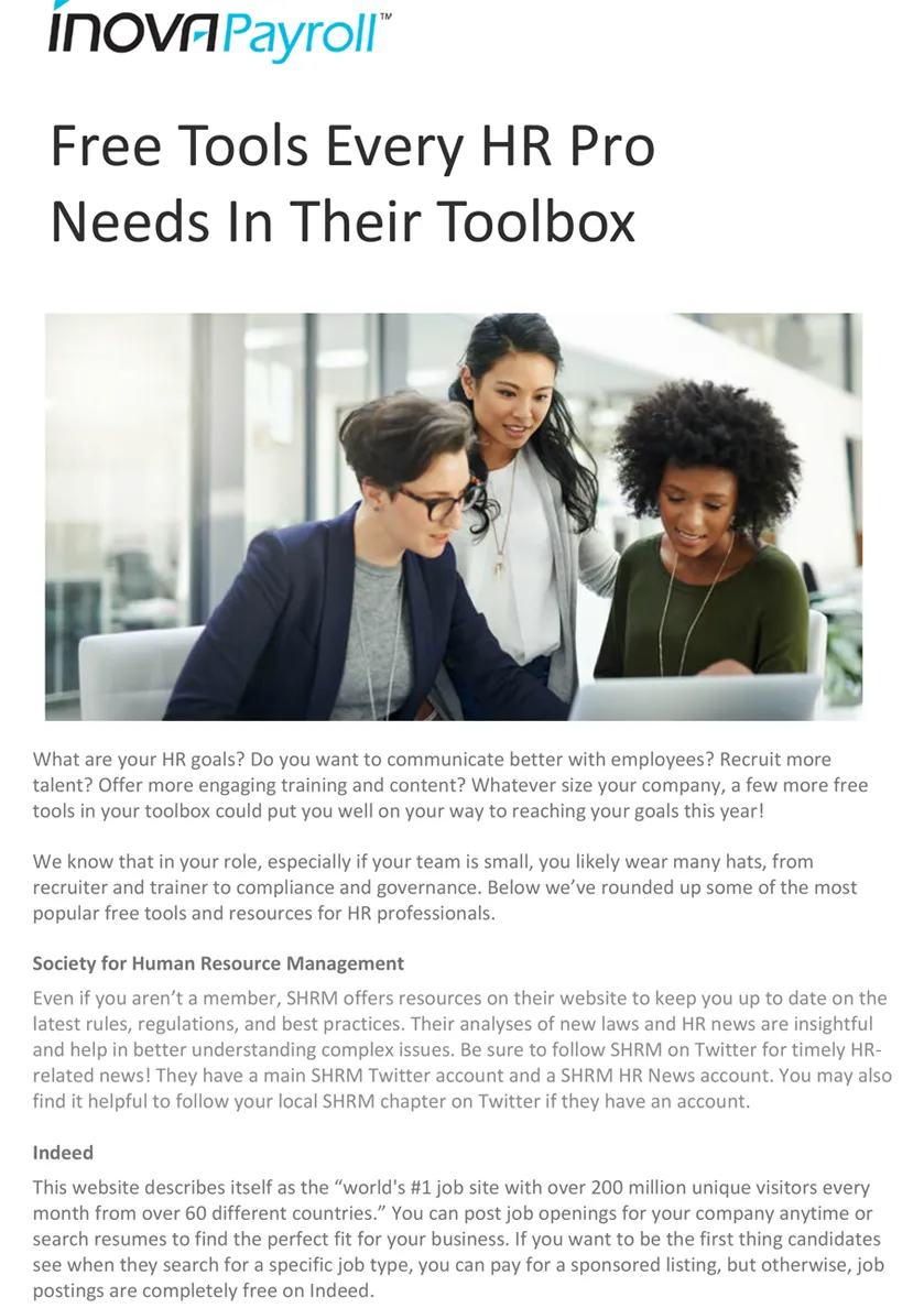 Free Tools Every HR Pro Needs In Their Toolbox Guide Photo