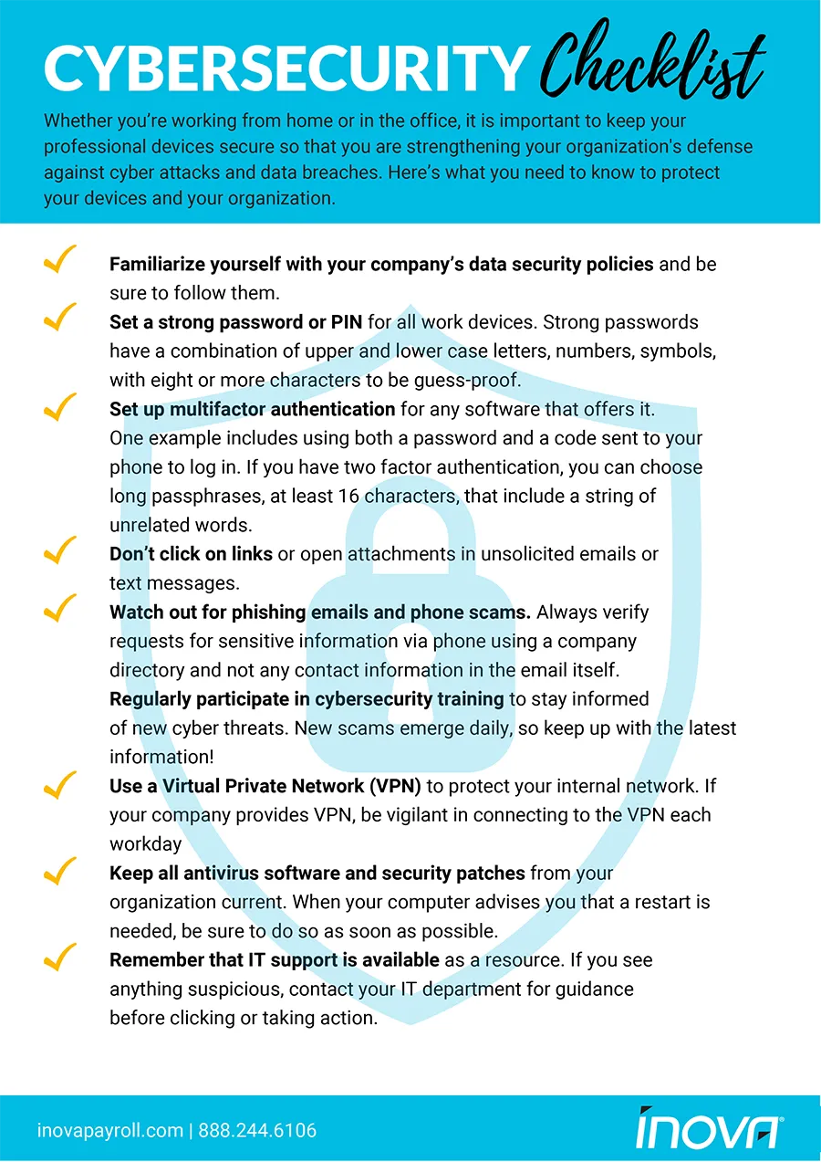 Inova Checklist Cyber Security Image