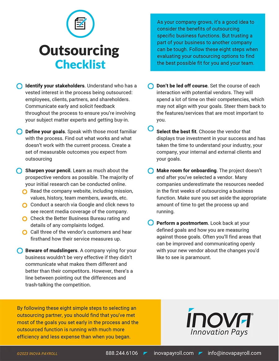 Outsourcing Checklist Image
