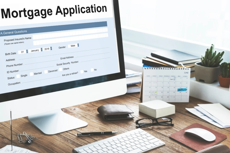 Mortgage application on computer