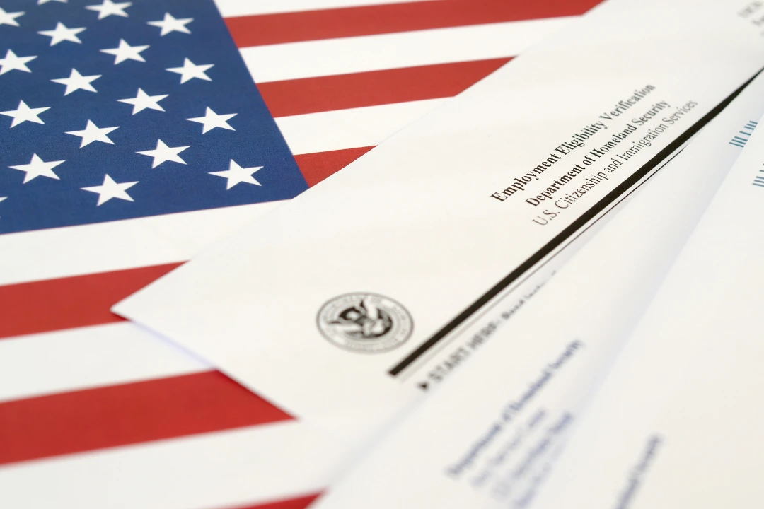 Employment Verification I-9 and American Flag