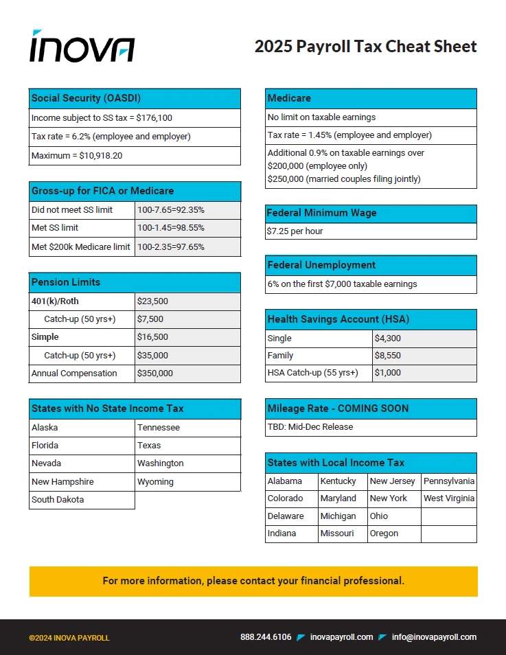 2025 Inova Payroll Tax Cheat Sheet Download Inova Payroll