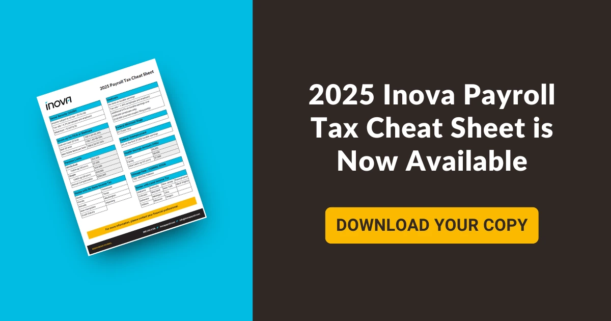 2025 Inova Payroll Tax Cheat Sheet Inova Payroll