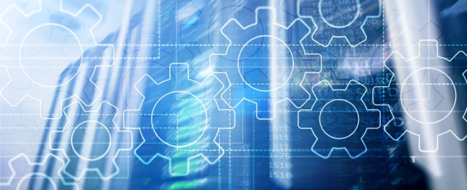Technology gears symbolizing payroll and OMS integration for improved job costing, labor tracking, and compliance.