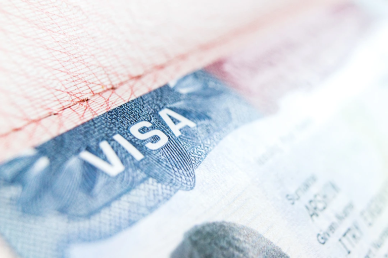 Close-up of a U.S. visa document symbolizing changes to the H-1B visa lottery process proposed by DHS.